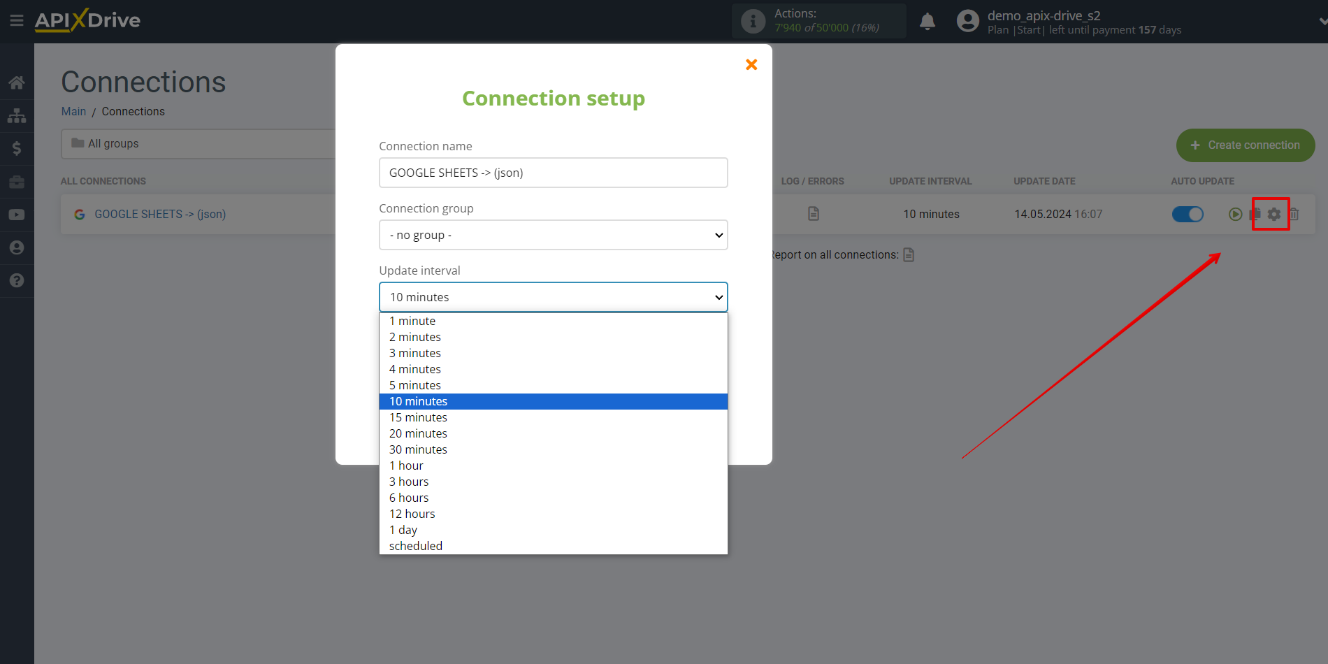 How to Connect JSON as Data Destination | Update interval