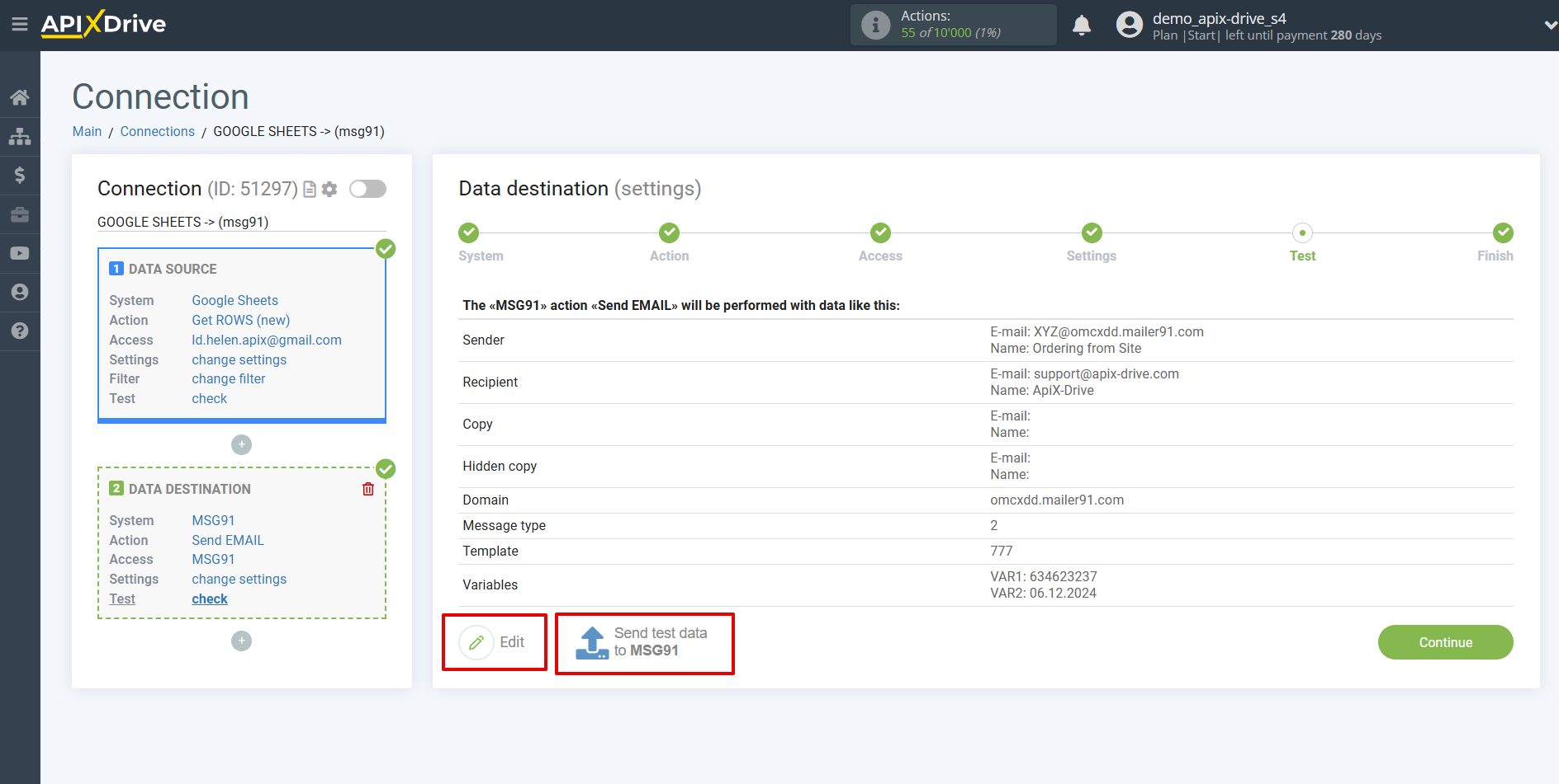 How to Connect MSG91 as Data Destination | Test data