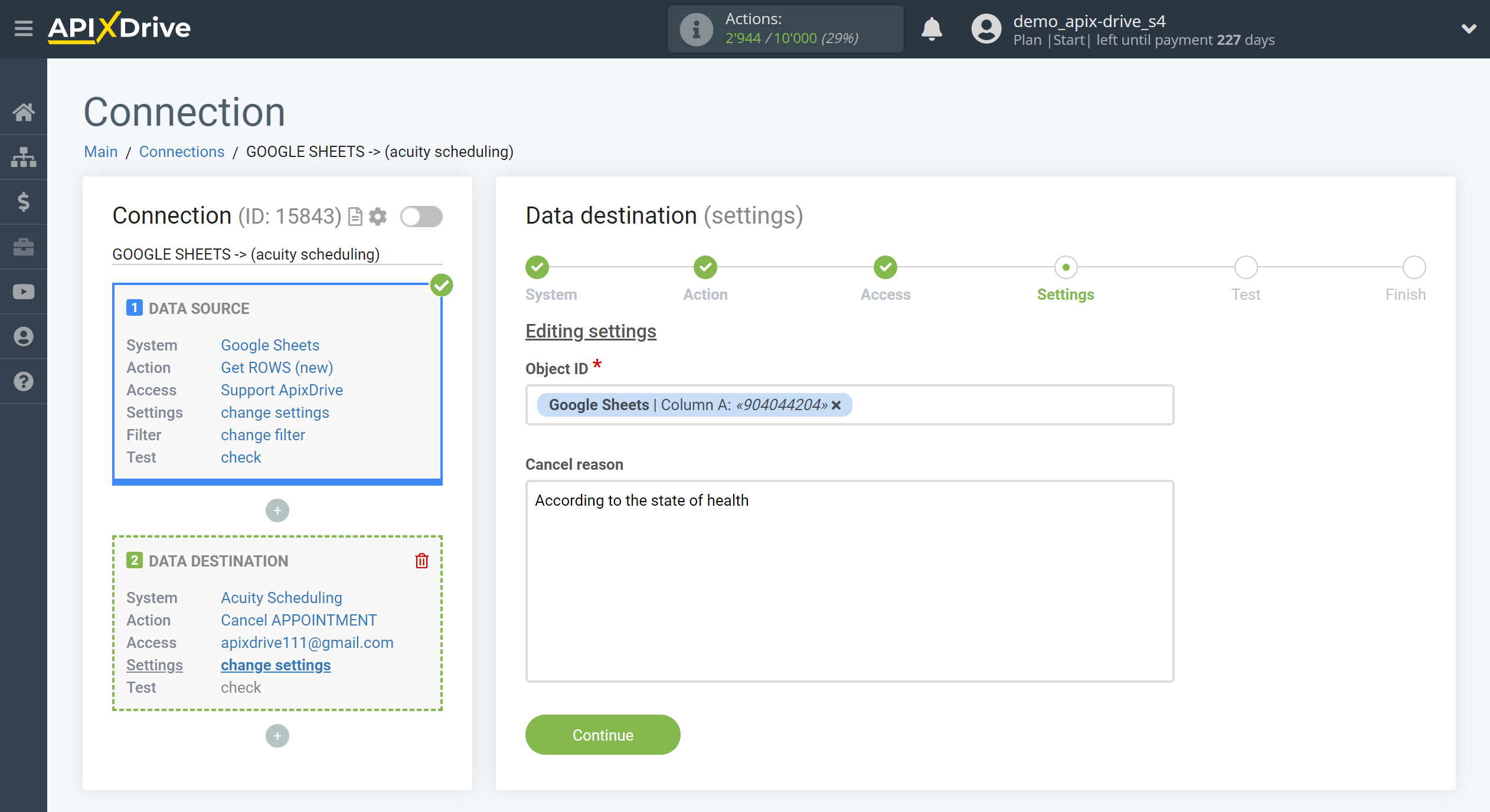 How to Connect Acuity Scheduling as Data Destination | Assigning fields