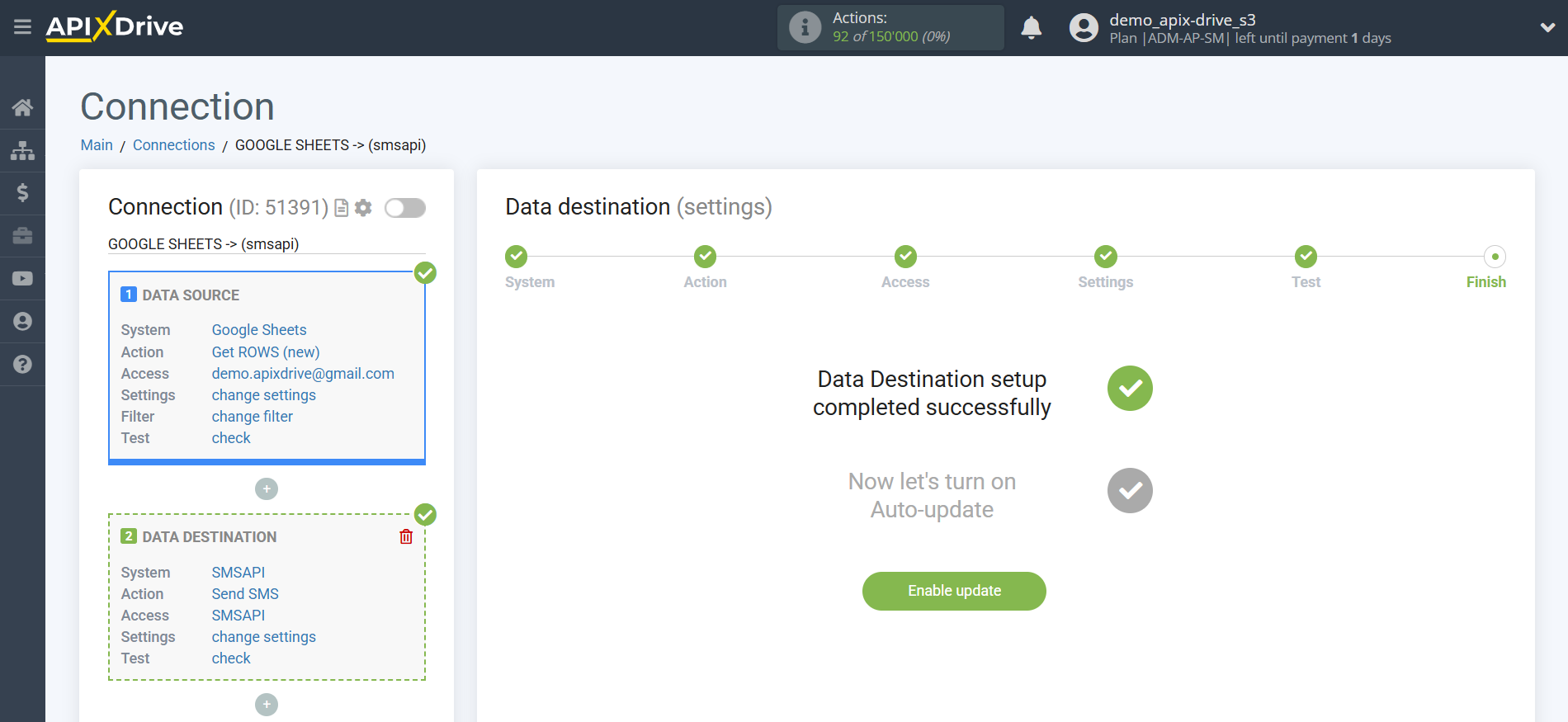 How to Connect SMSAPI as Data Destination | Enable auto-update How to Connect SMSAPI as Data Destination | Enable auto-update