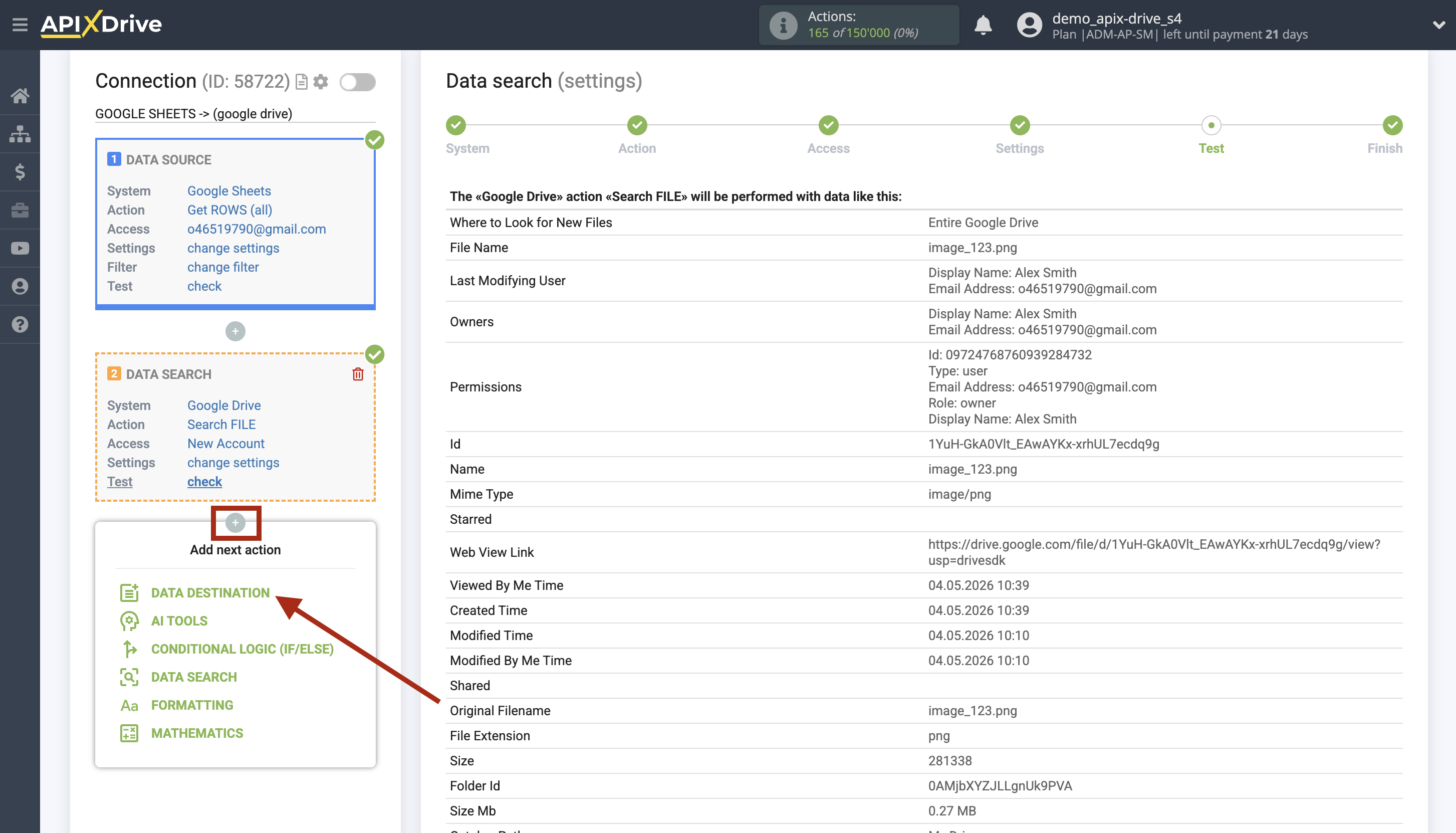 Setting up Google Drive file Search in Google Sheets | Setup Data Destination system