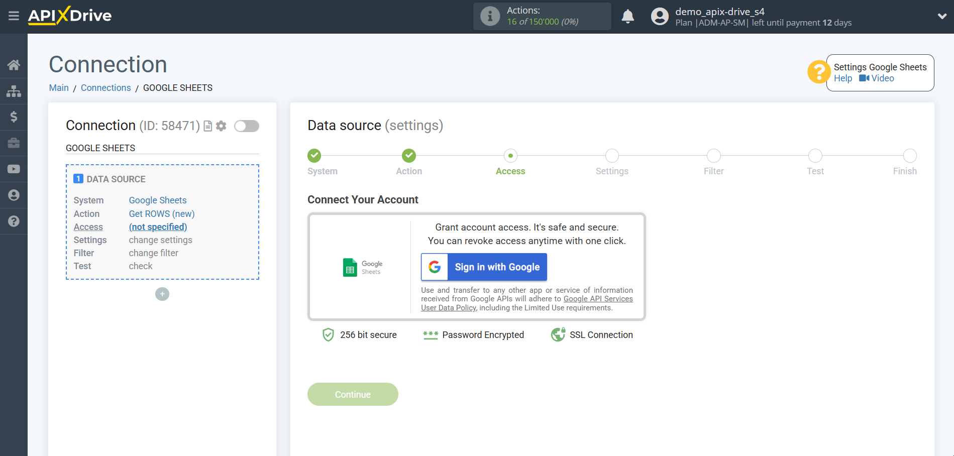 Setting up Gemini in Google Sheets | Connecting account