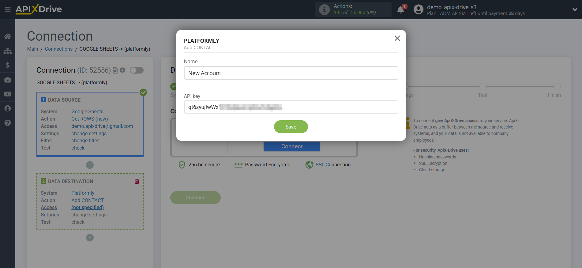 How to Connect Platformly as Data Destination | Account connection