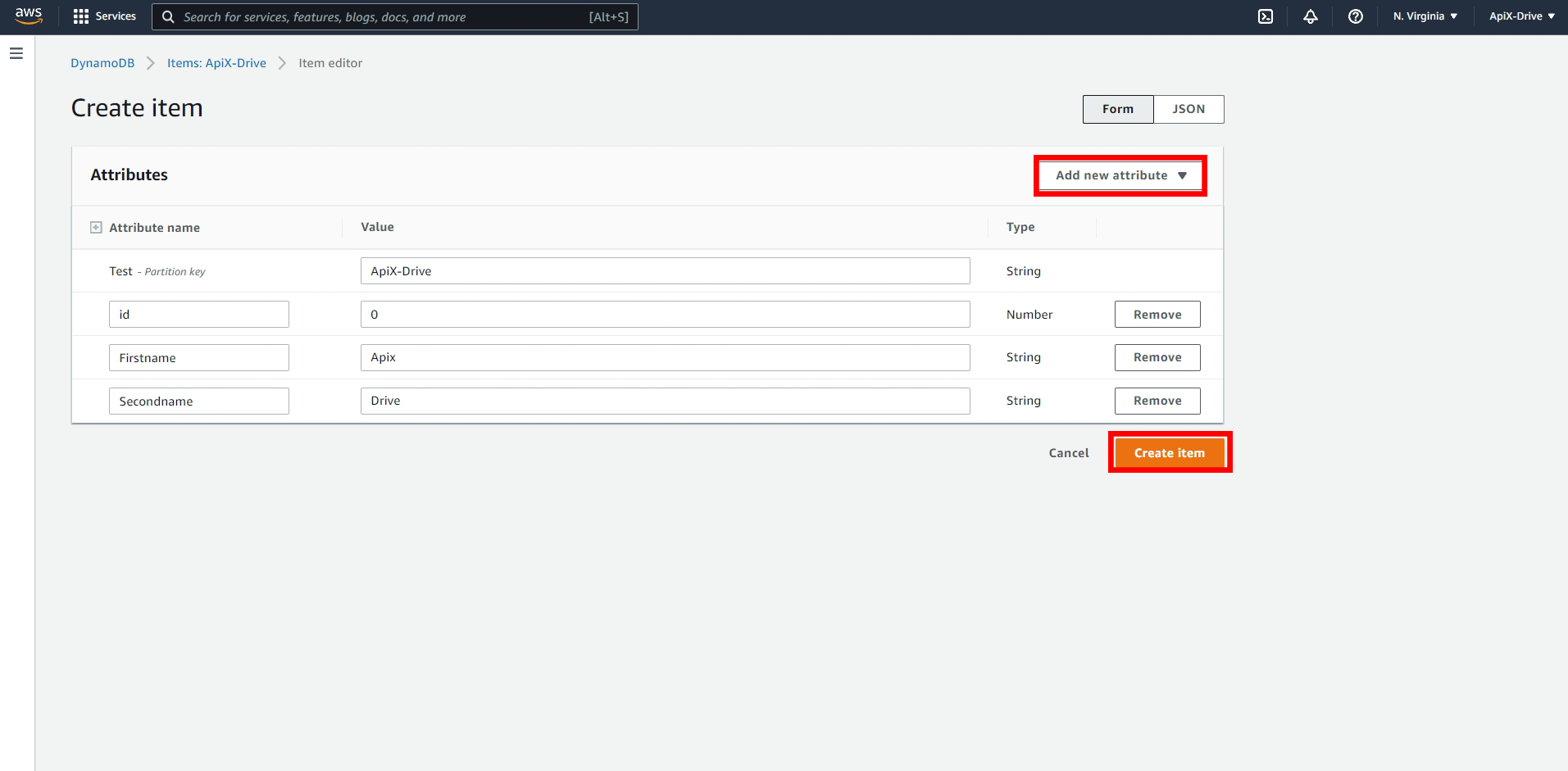 How to Connect Amazon DynamoDB as Data Destination | Database creation