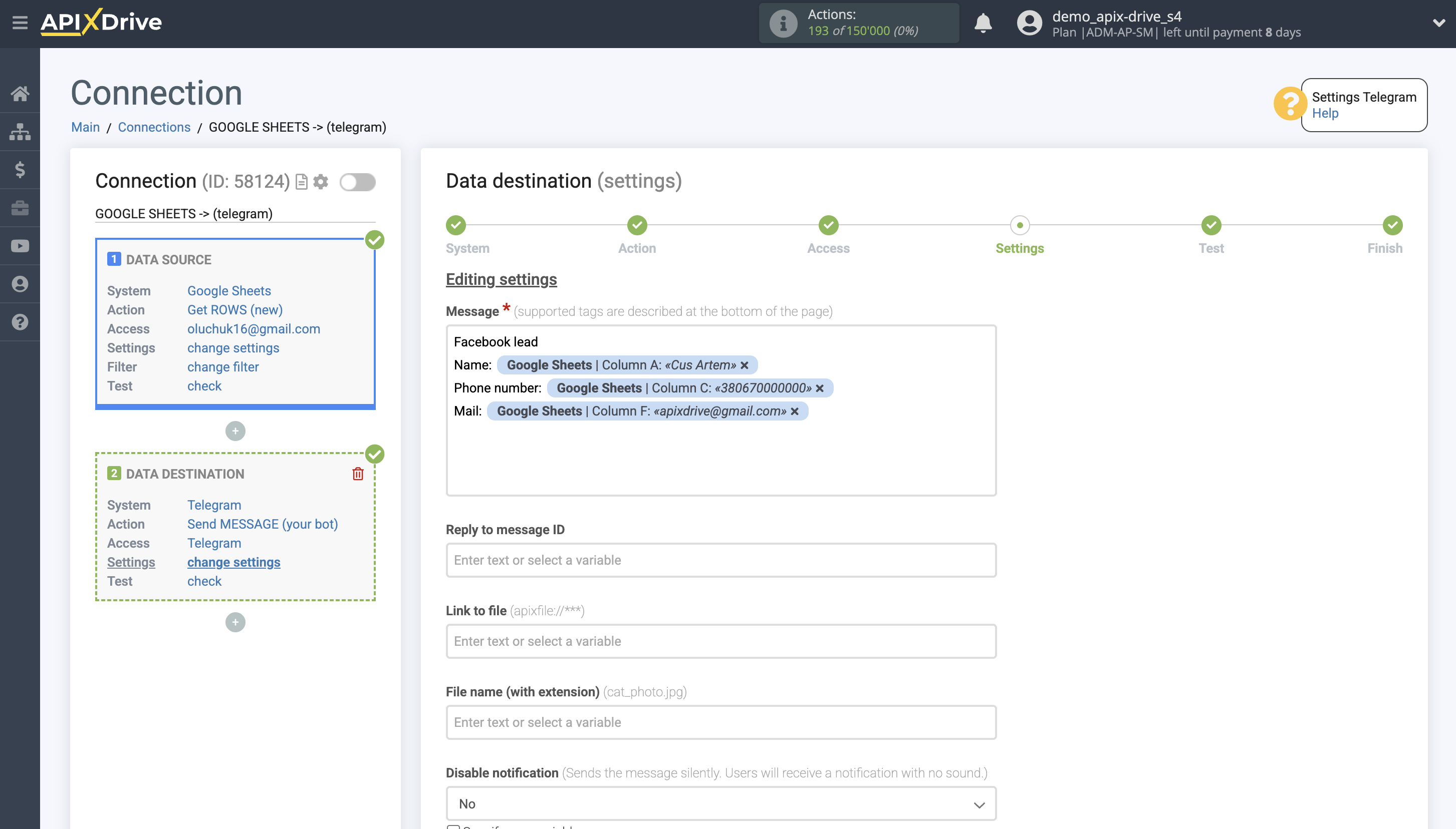 How to Connect Telegram as Data Destination | Assigning Field