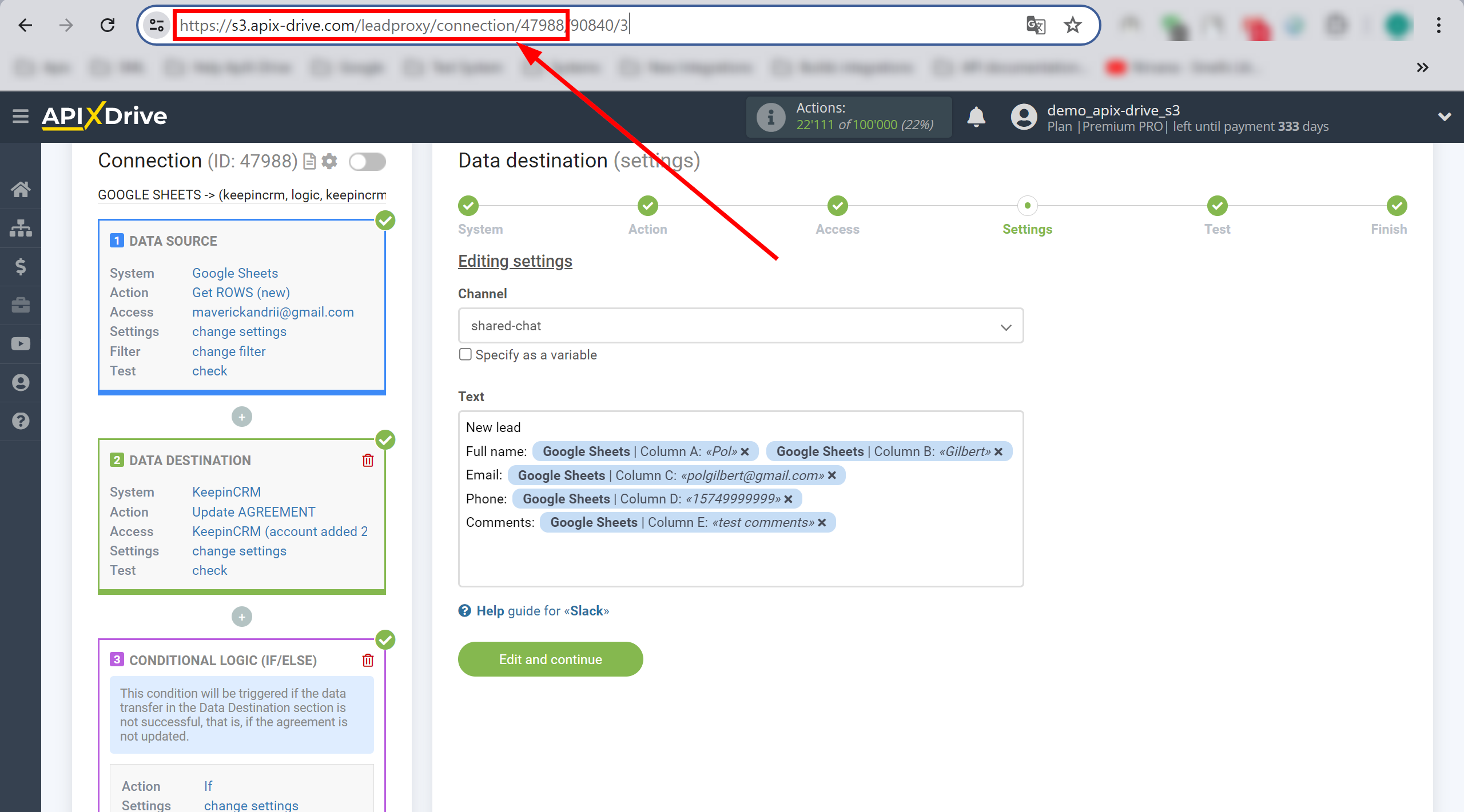 How to setup KeepinCRM Update Agreement / Create Agreement | Contact link