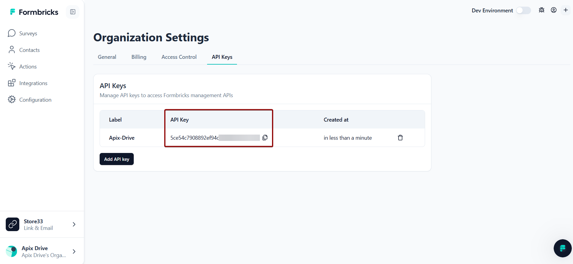 How to Connect Formbricks as Data Source | API Key How to Connect Formbricks as Data Source | API Key