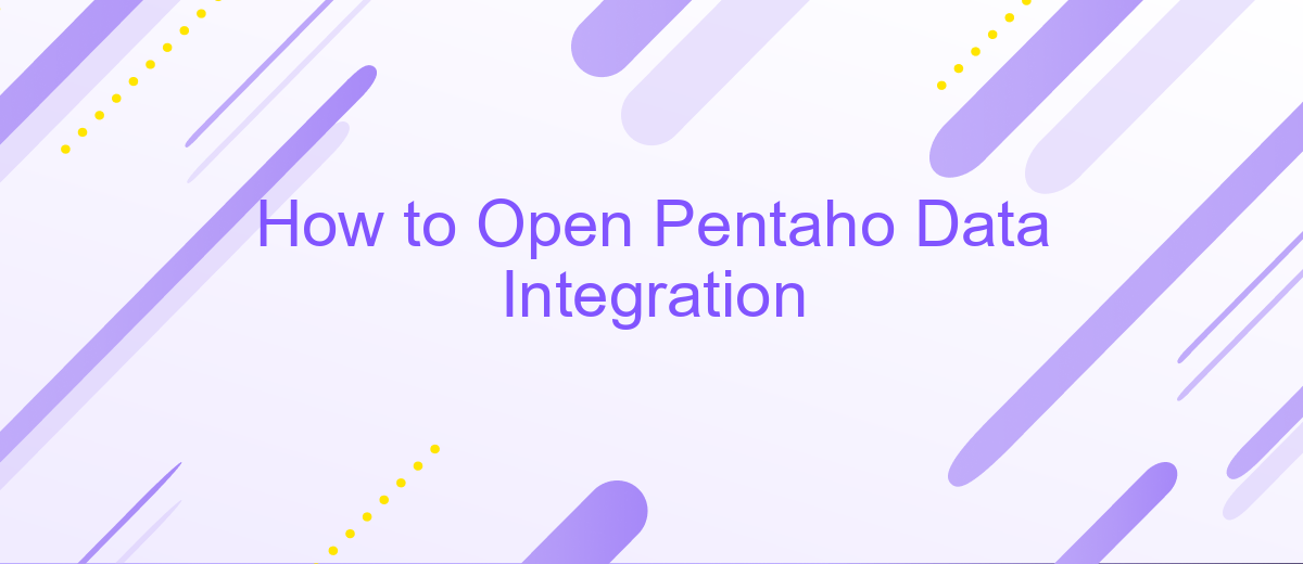 How to Open Pentaho Data Integration