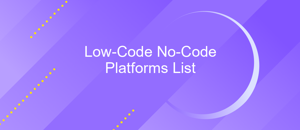 Low-Code No-Code Platforms List