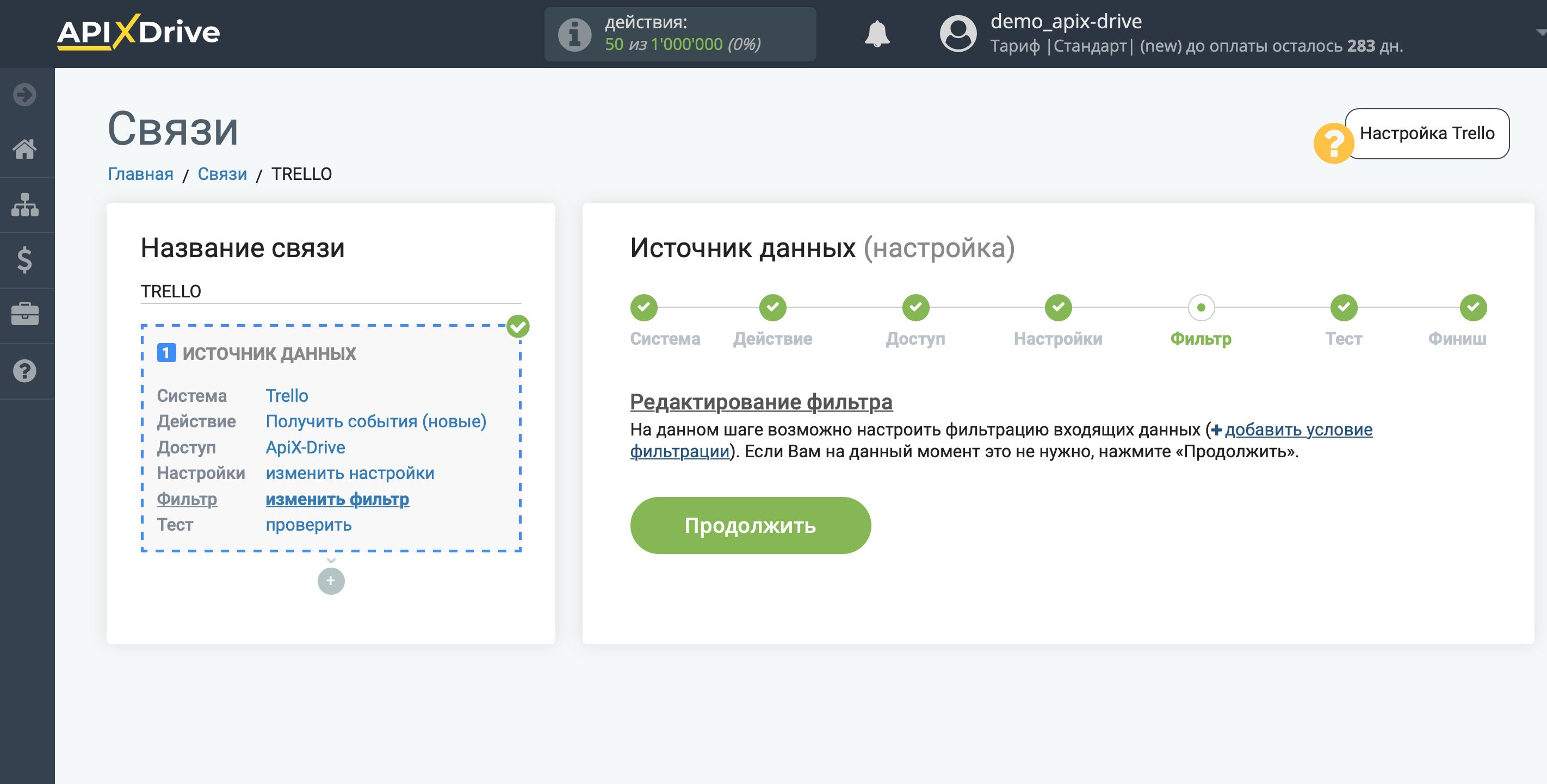 Настройка Trello | Фильтр данных