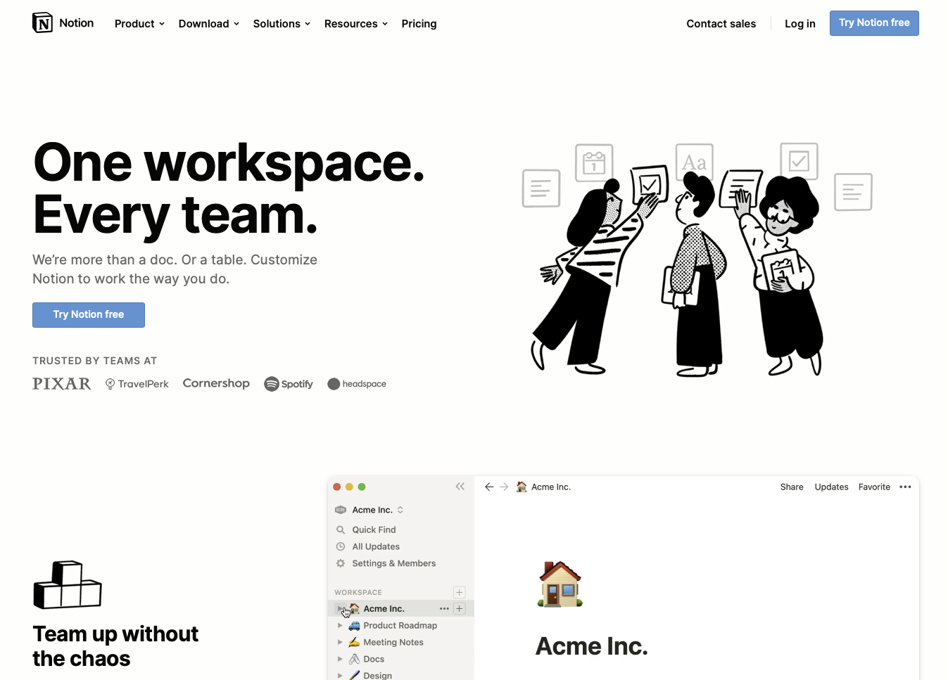 Сервис-аналог Confluence – Notion