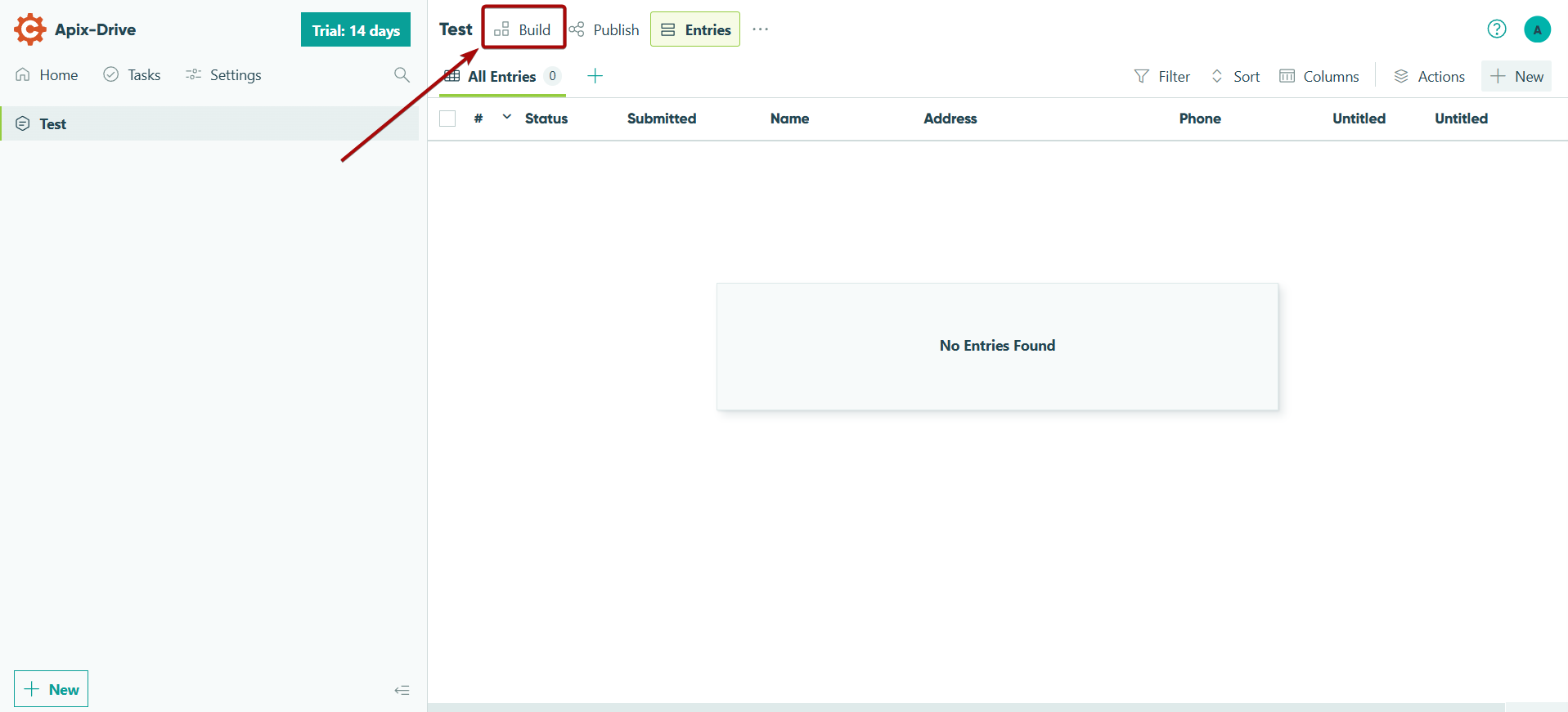 Налаштування Cognito Forms | Перехід до меню надсилання даних Webhook