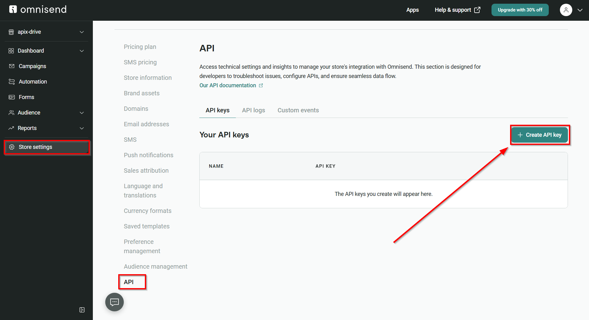 Налаштування Приймача даних Omnisend | Перехід до налаштувань Налаштування Приймача даних Omnisend | Перехід до налаштувань