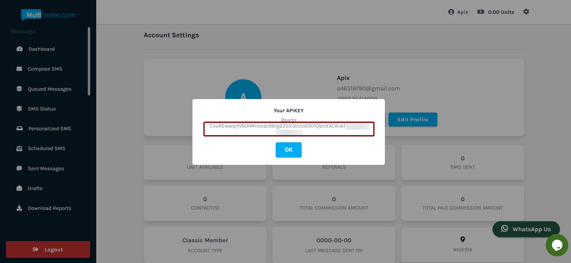 Налаштування Приймача даних Multitexter | API Ключ Налаштування Приймача даних Multitexter | API Ключ