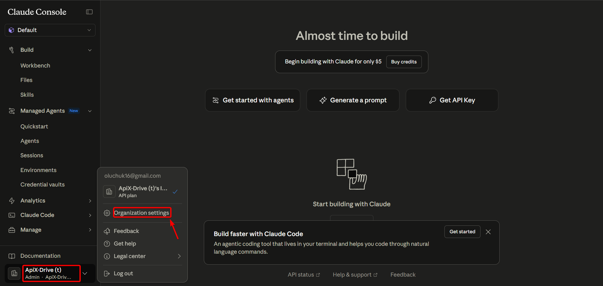 Налаштування Anthropic у Google Sheets | Ключ API в акаунті Anthropic