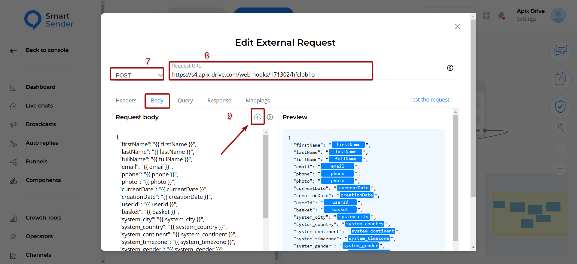 Налаштування розумного відправника (вебхук) | Налаштування в SmartSender, налаштування дій Налаштування розумного відправника (вебхук) | Налаштування в SmartSender, налаштування дій