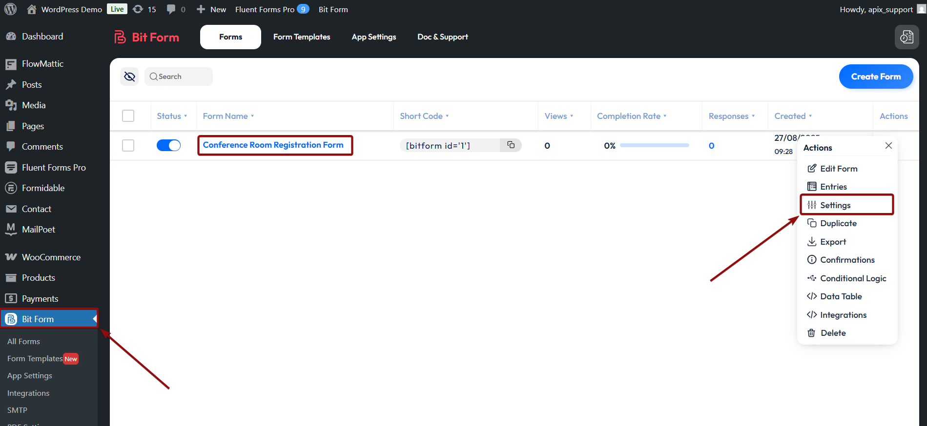 Налаштування Bit Form | Перехід до налаштувань Webhook Налаштування Bit Form | Перехід до налаштувань Webhook
