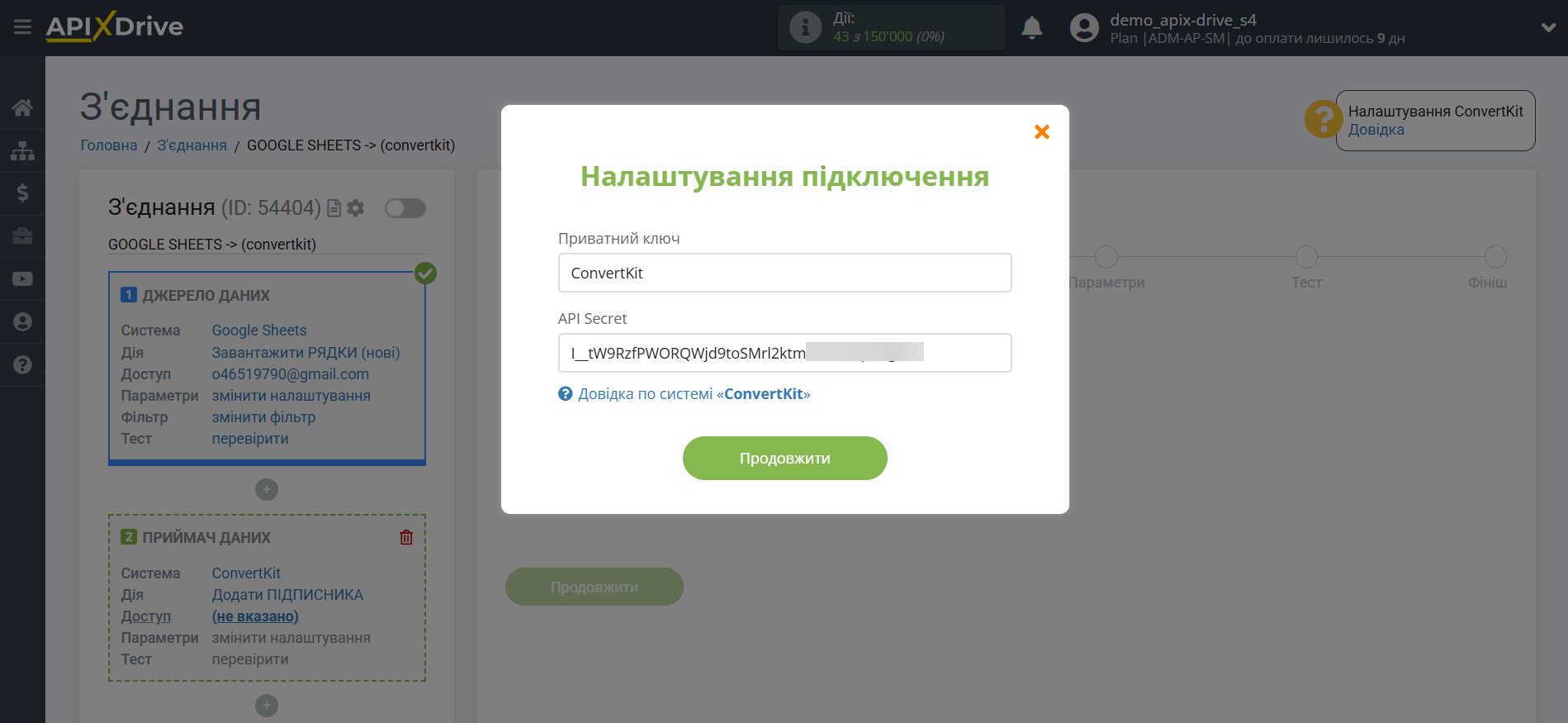 Налаштування Приймача даних ConvertKit | Авторизація у ConvertKit Налаштування Приймача даних ConvertKit | Авторизація у ConvertKit
