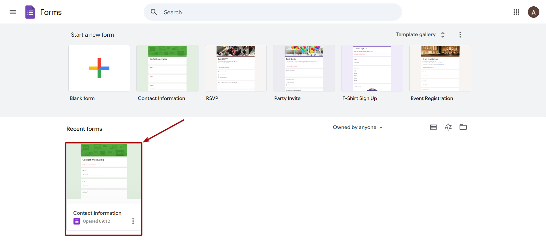 Google Forms | Вибір форми Google Forms | Вибір форми