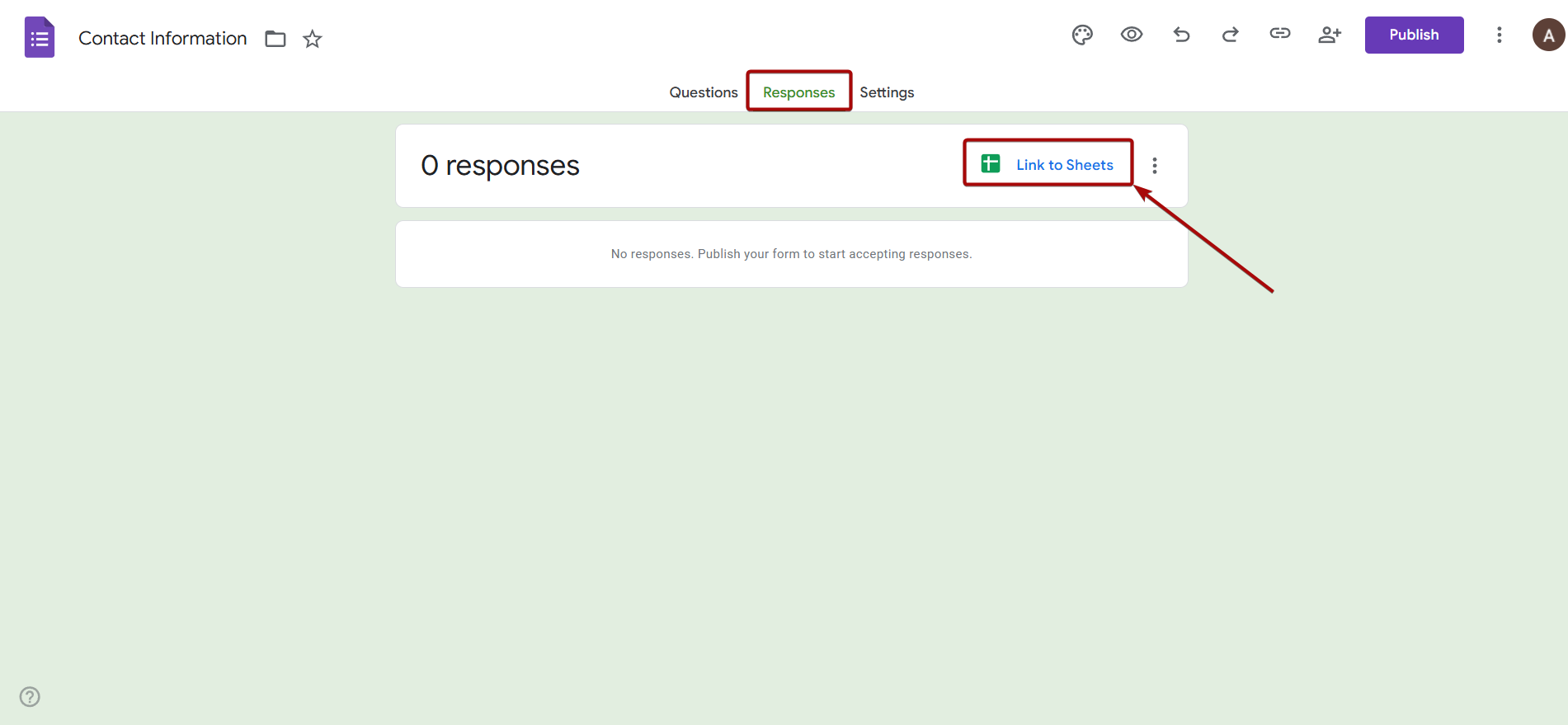 Google Forms | Перехід до підключення таблиці Google Forms | Перехід до підключення таблиці