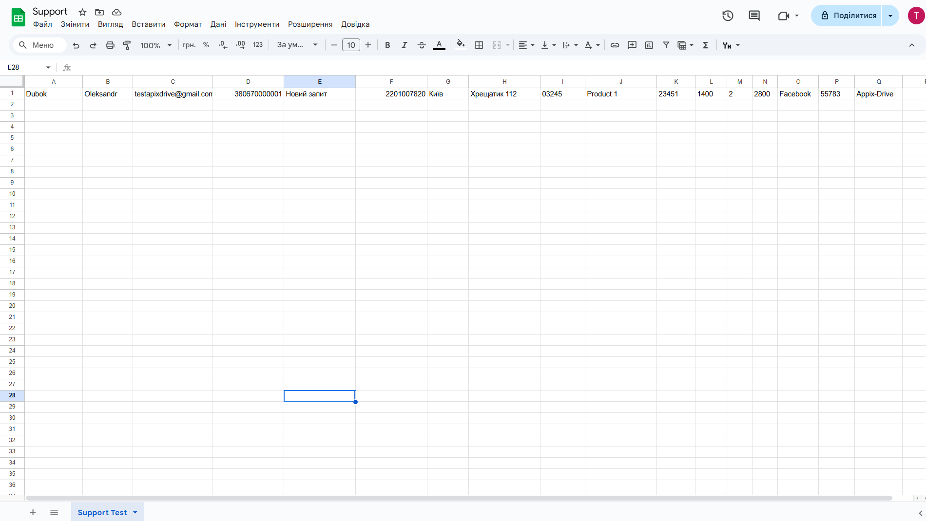 HubSpot Оновити Тікет / Створити Тікет | Тестові дані в Google Sheets HubSpot Оновити Тікет / Створити Тікет | Тестові дані в Google Sheets