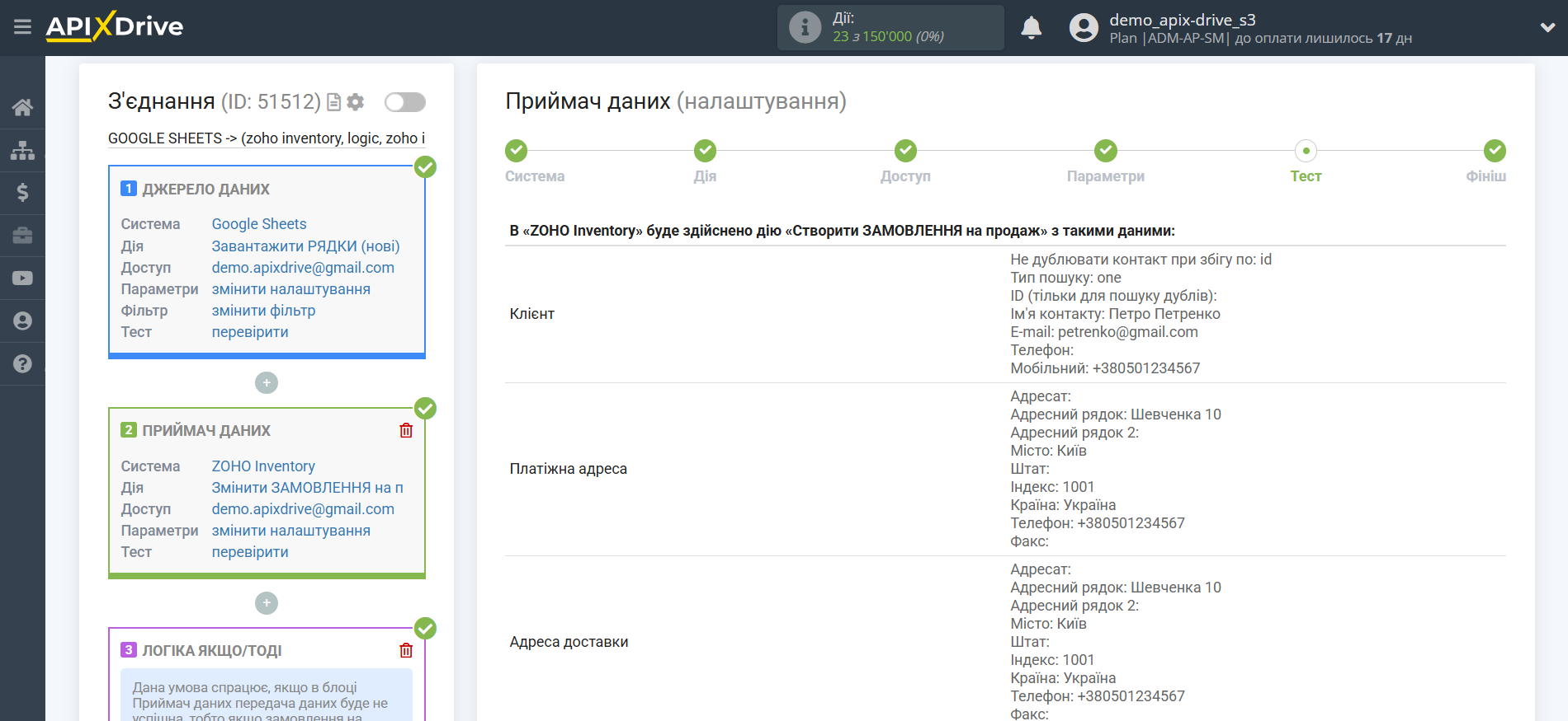 Zoho Inventory Змінити ЗАМОВЛЕННЯ на продаж / Створити ЗАМОВЛЕННЯ на продаж | Тестові дані Zoho Inventory Змінити ЗАМОВЛЕННЯ на продаж / Створити ЗАМОВЛЕННЯ на продаж | Тестові дані