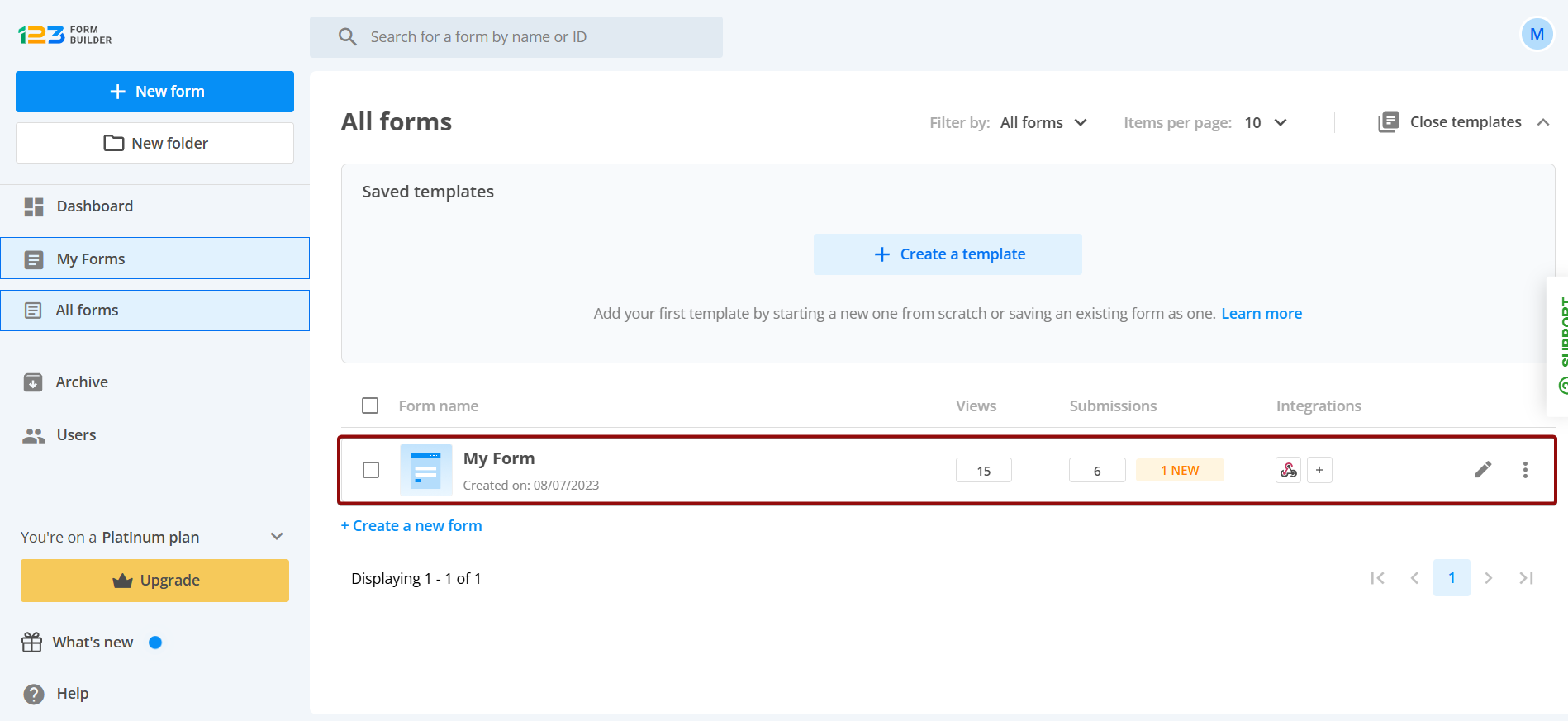 Налаштування 123FormBuilder | Вибір форми Налаштування 123FormBuilder | Вибір форми