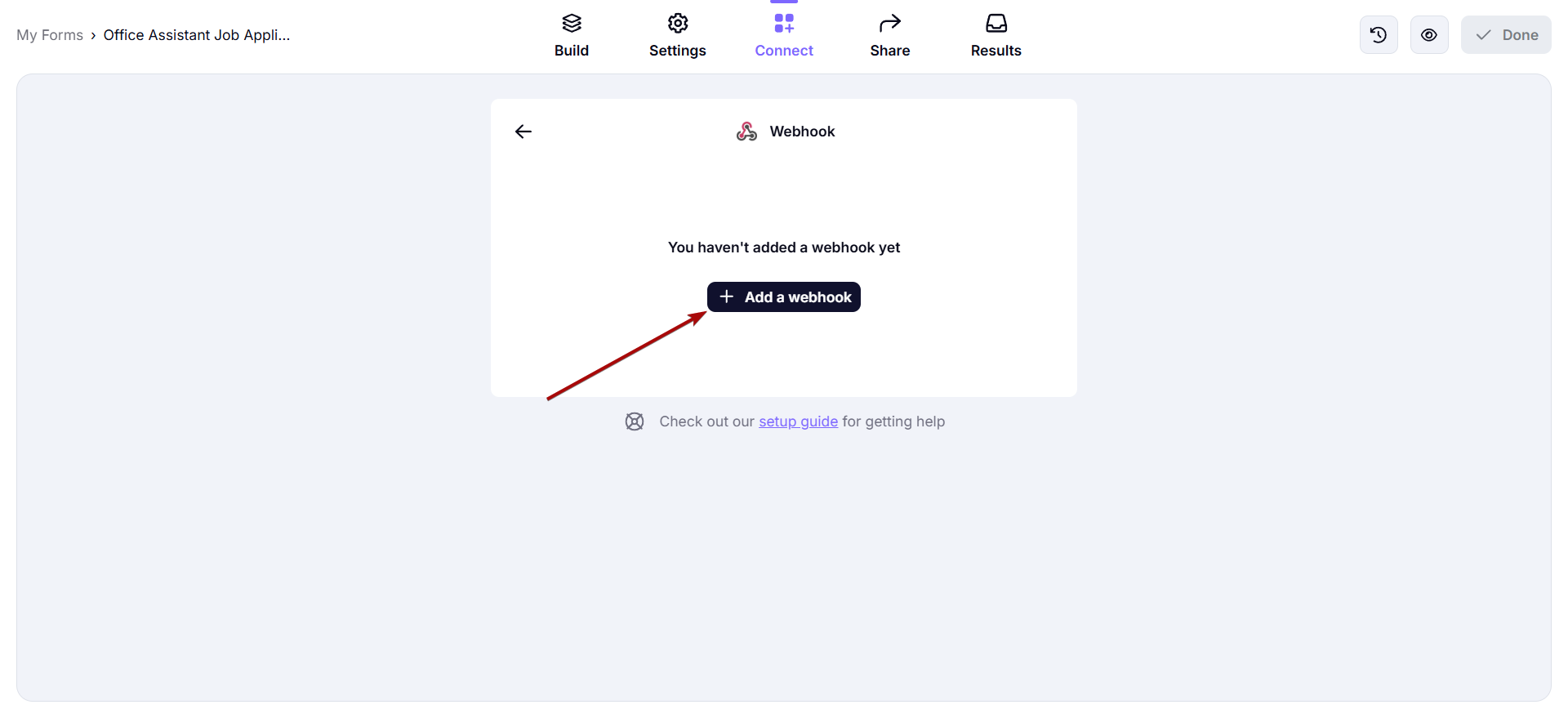 Налаштування forms.app | Налаштування Webhook Налаштування forms.app | Налаштування Webhook