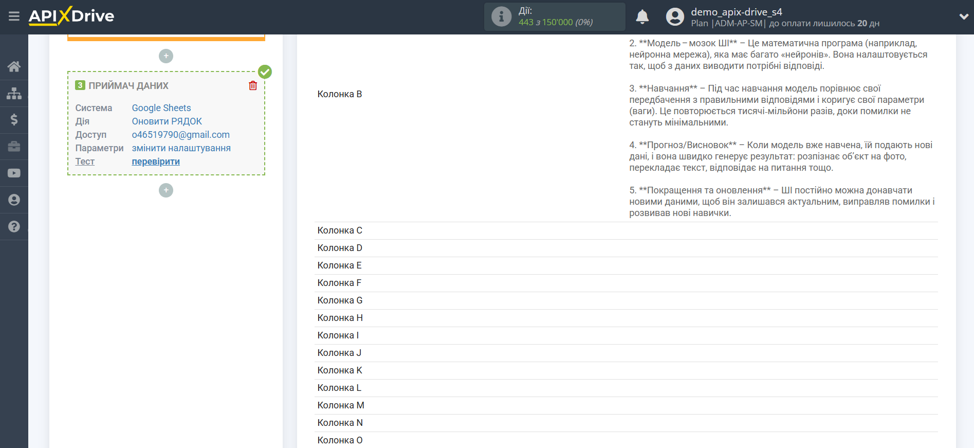 Налаштування Groq у Google Sheets | Тестові дані Налаштування Groq у Google Sheets | Тестові дані
