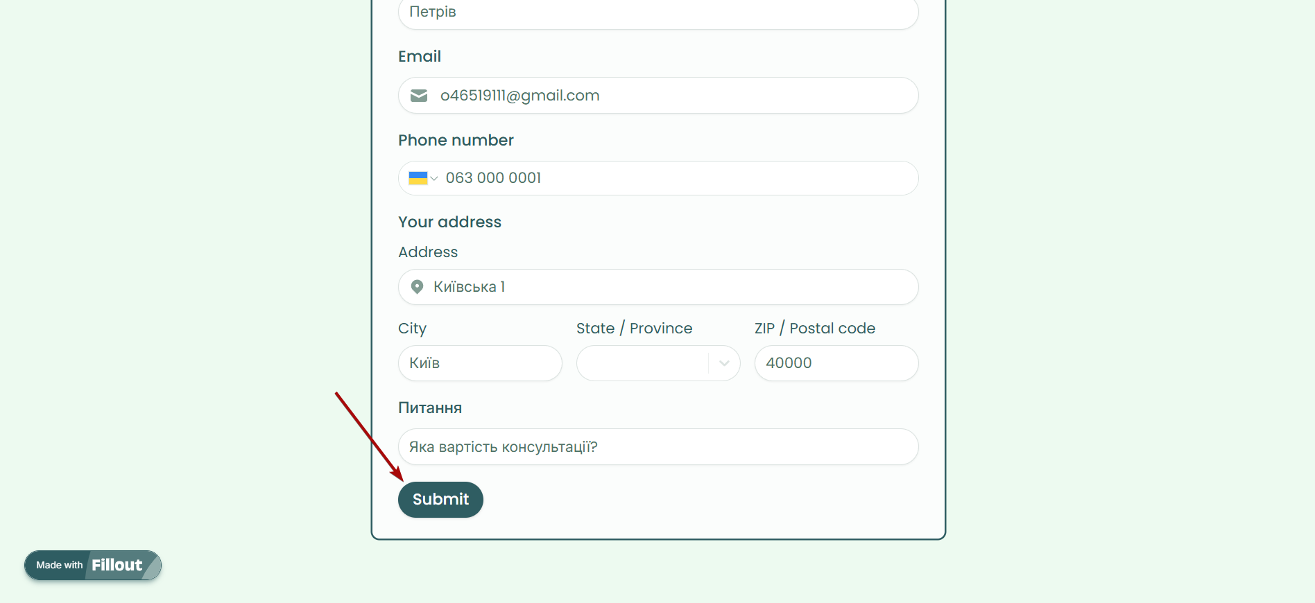 Налаштування Fillout | Генерація тестових даних у формі Налаштування Fillout | Генерація тестових даних у формі