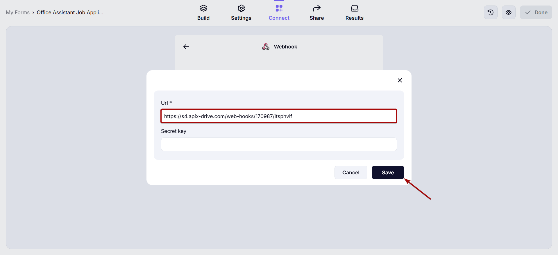 Налаштування forms.app | Налаштування Webhook Налаштування forms.app | Налаштування Webhook