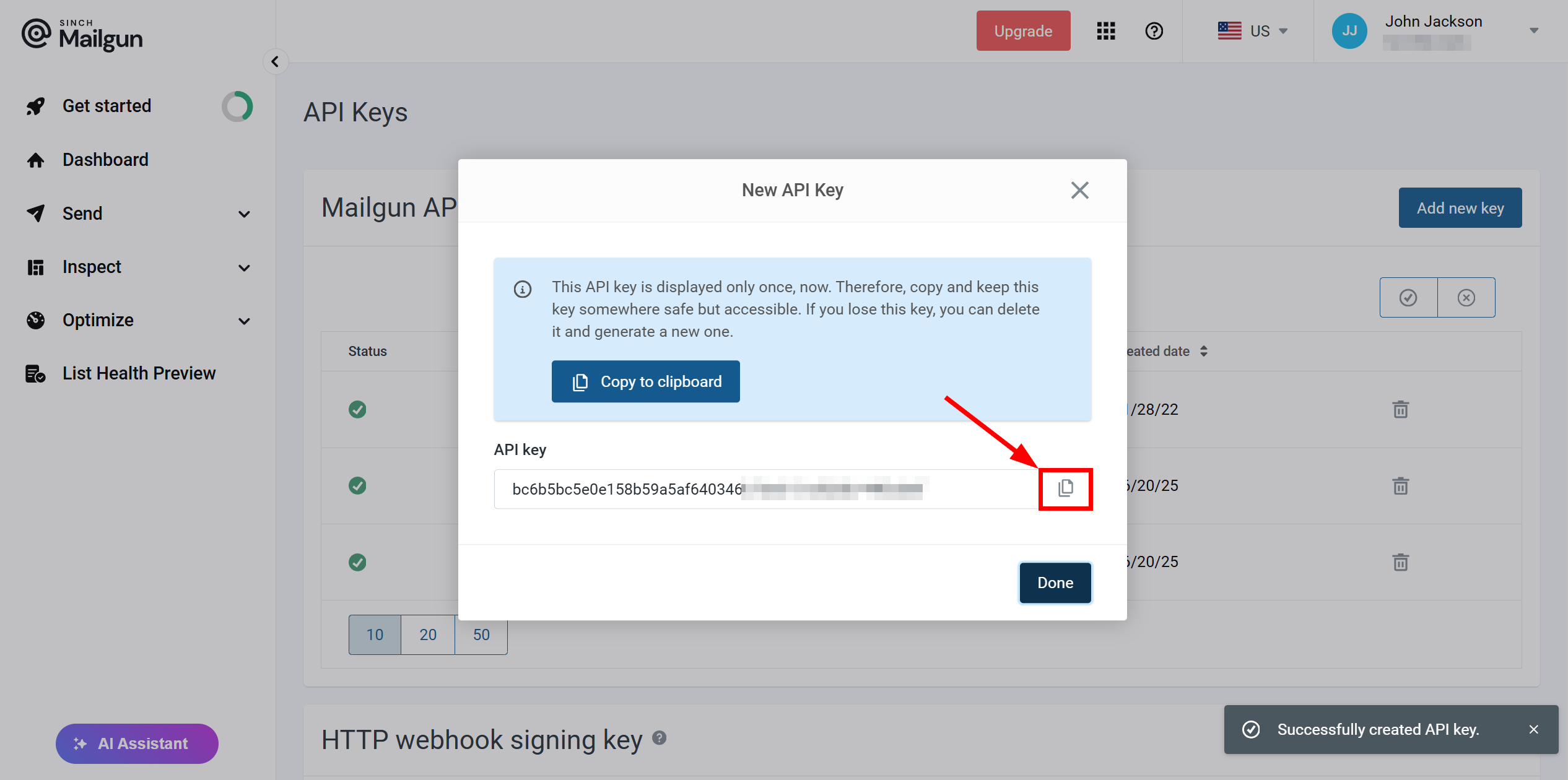 Налаштування Приймача даних Mailgun | Перехід до налаштування API Налаштування Приймача даних Mailgun | Перехід до налаштування API