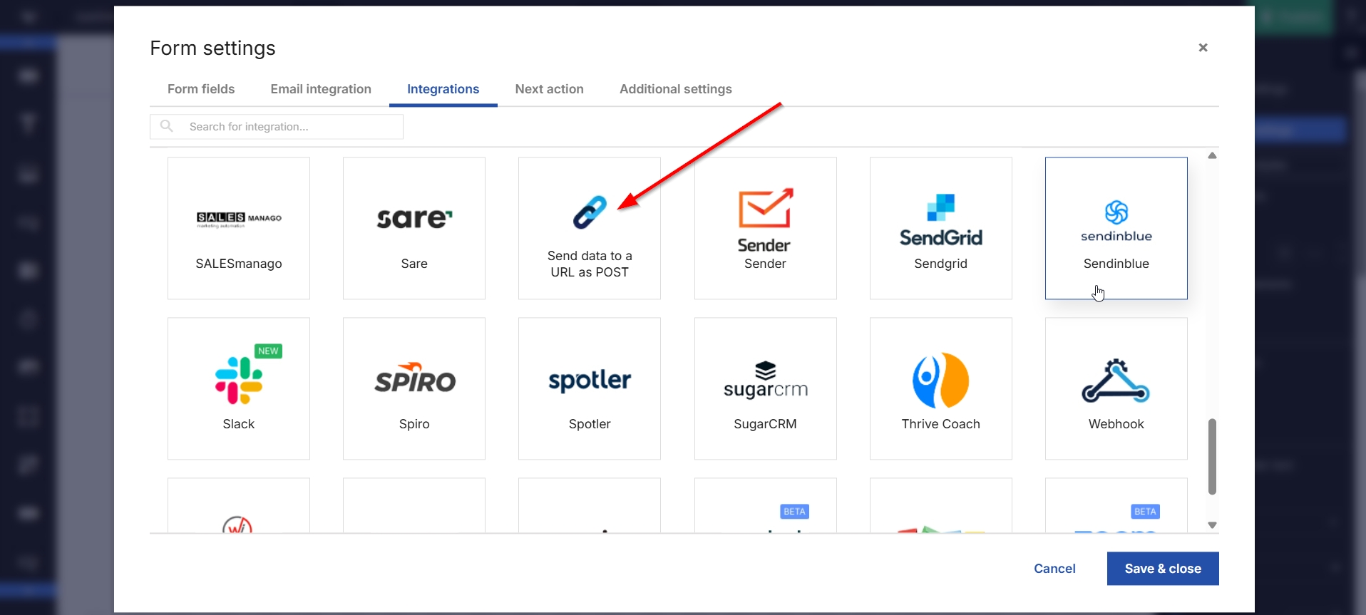 Налаштування Landingi | Налаштування webhook