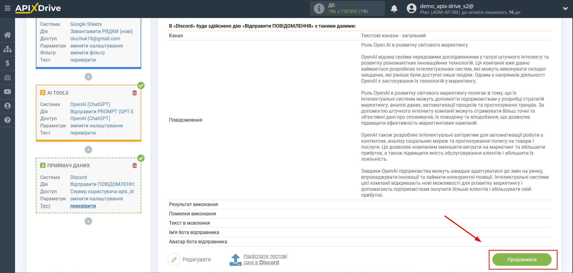 Налаштування генерації контенту за допомогою OpenAI (ChatGPT) | Тестові дані