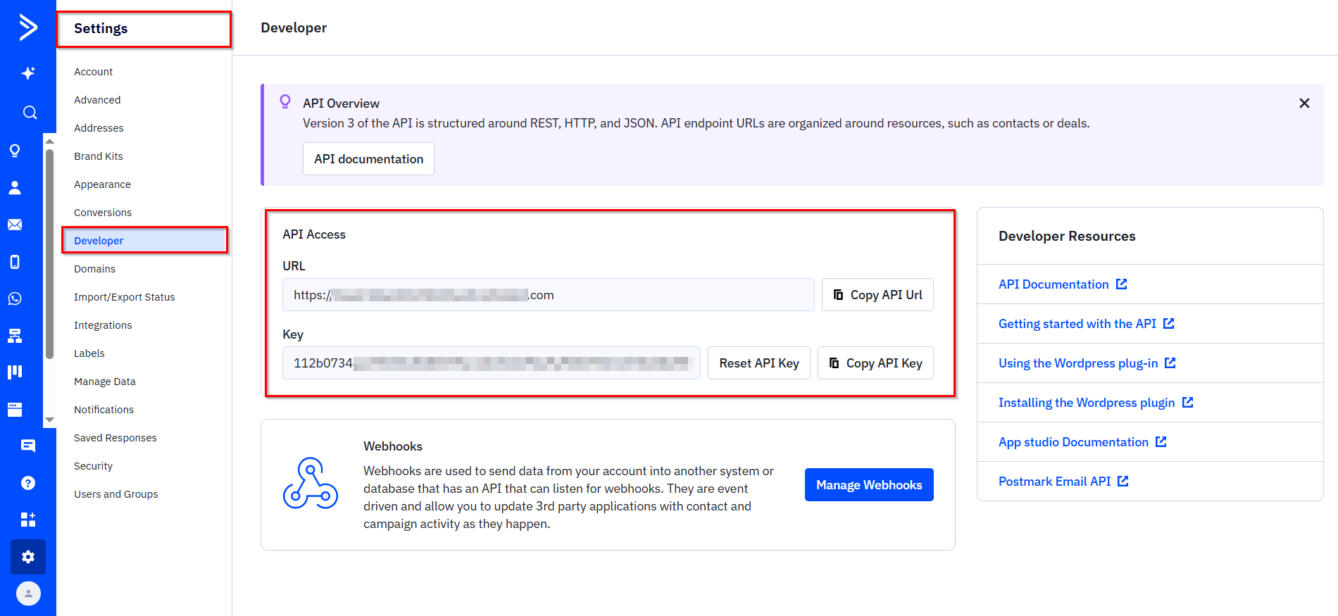 Налаштування ActiveCampaign | Домен API та Ключ API Налаштування ActiveCampaign | Домен API та Ключ API