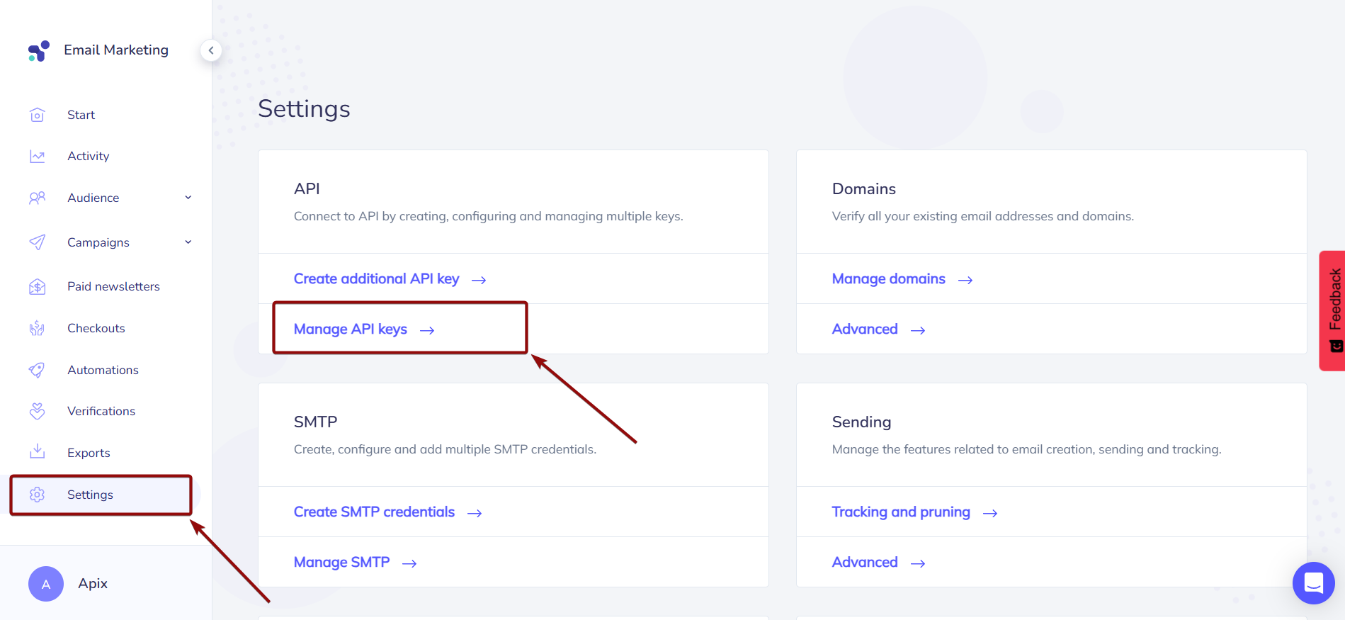 Налаштування Пошуку по Верифікації E-MAIL Elastic Email у Google Sheets | Перехід до параметрів Ключа API в Elastic Email Налаштування Пошуку по Верифікації E-MAIL Elastic Email у Google Sheets | Перехід до параметрів Ключа API в Elastic Email