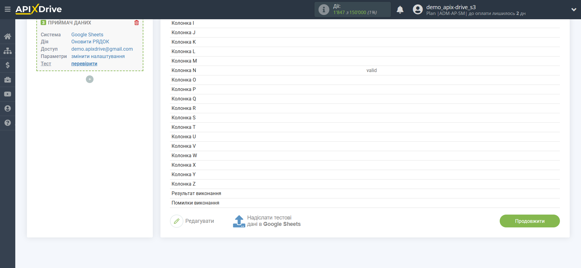 Налаштування Пошуку Hunter.io у Google Sheets | Тестові дані Налаштування Пошуку Hunter.io у Google Sheets | Тестові дані
