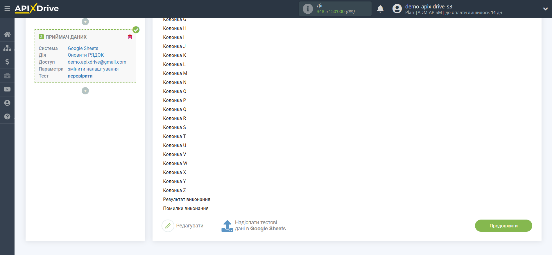 Налаштування Пошуку Контакту Snovio у Google Sheets | Тестові дані Налаштування Пошуку Контакту Snovio у Google Sheets | Тестові дані