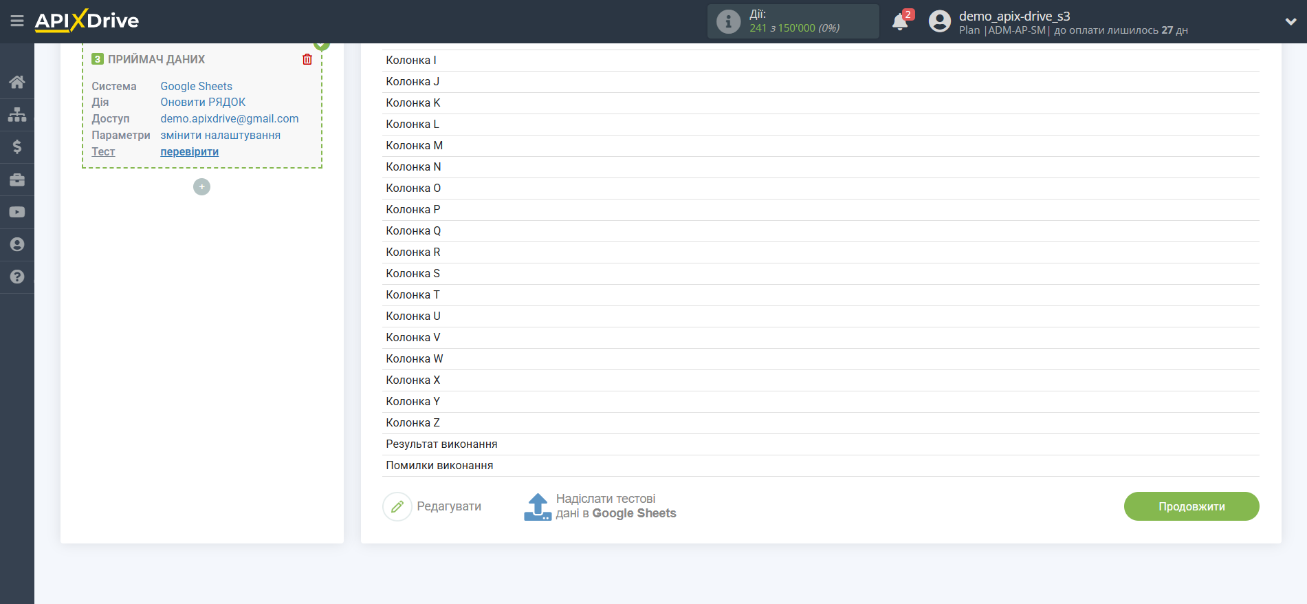 Налаштування Пошуку Контакту Platformly у Google Sheets | Тестові дані Налаштування Пошуку Контакту Platformly у Google Sheets | Тестові дані