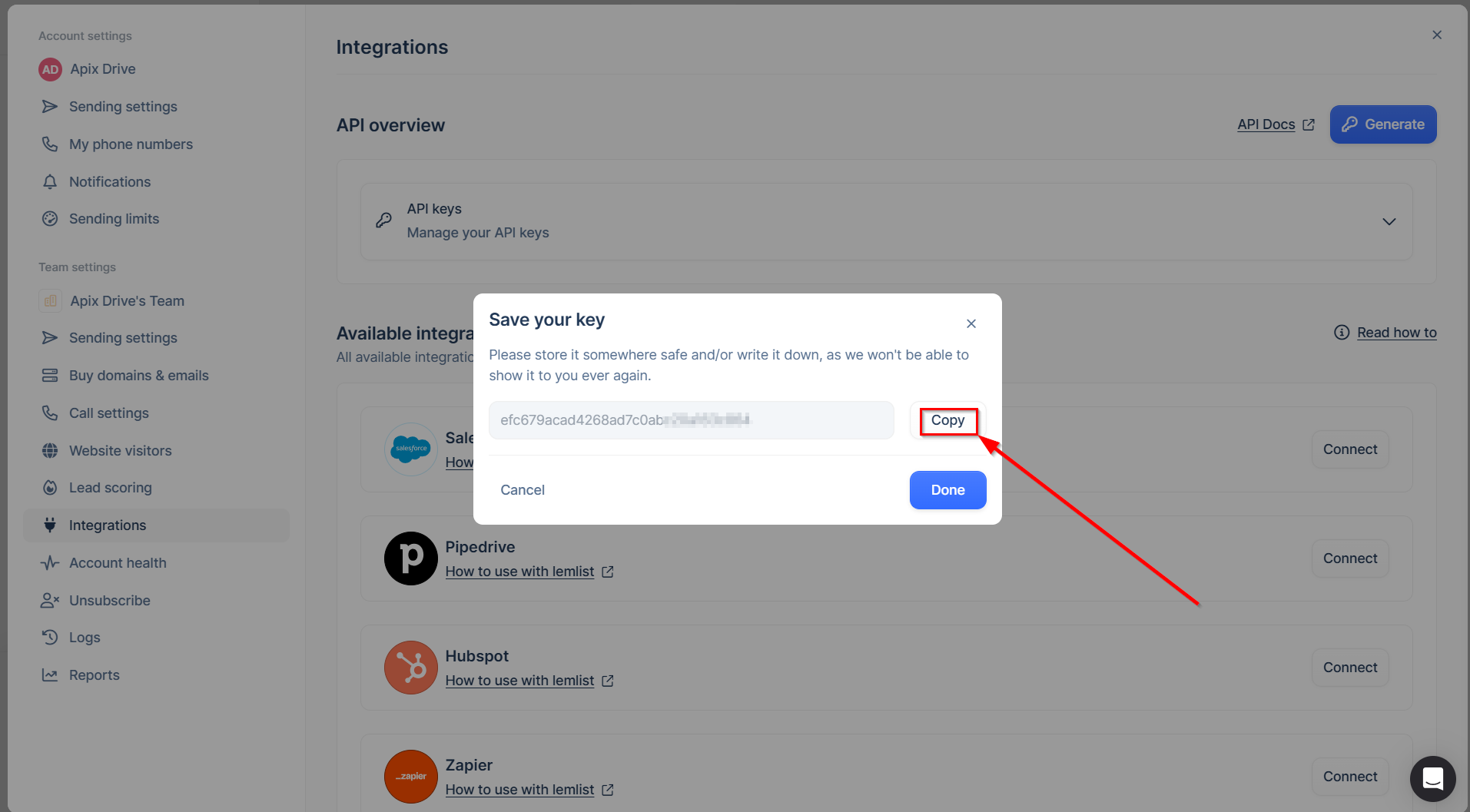 Lemlist Оновити ЛІД в кампанії / Додати ЛІД до кампанії | API ключ в акаунті Lemlist Lemlist Оновити ЛІД в кампанії / Додати ЛІД до кампанії | API ключ в акаунті Lemlist