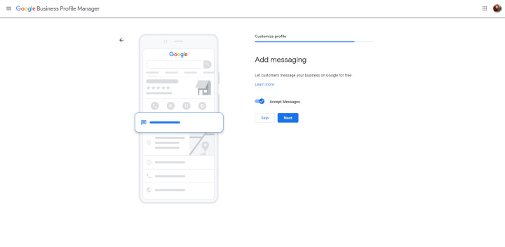 How to Build a Google Business Page | Add messaging