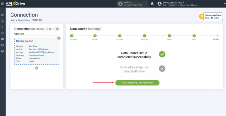 Webflow and Wrike integration | Click on the green button