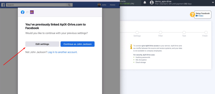 Facebook and Agile CRM integration | Go to settings