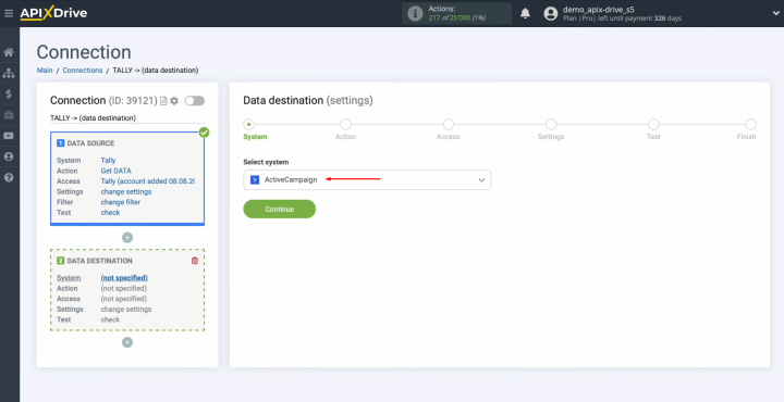 Tally and ActiveCampaign integration | Select ActiveCampaign