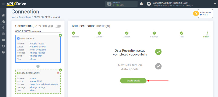 How to connect Google Forms to Asana | Turn on auto-update