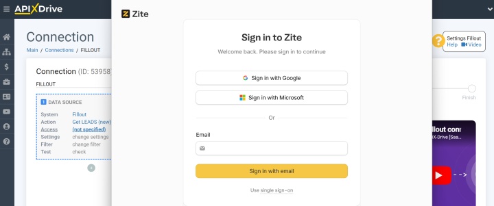 Sign in to Fillout