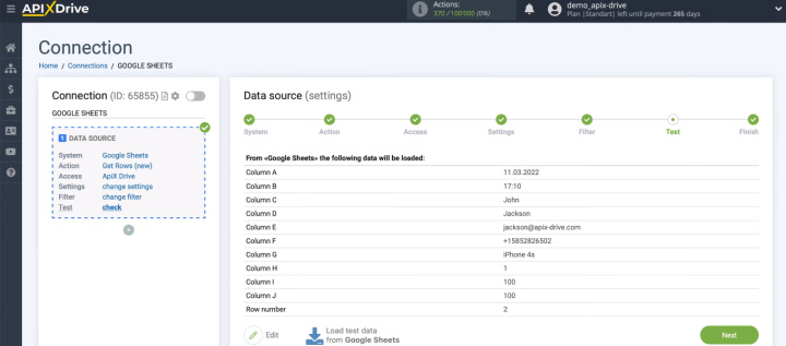 Google Sheets and Intercom integration | Sample data