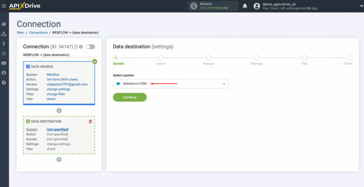 Webflow and Salesforce integration | Choose the system – Salesforce CRM