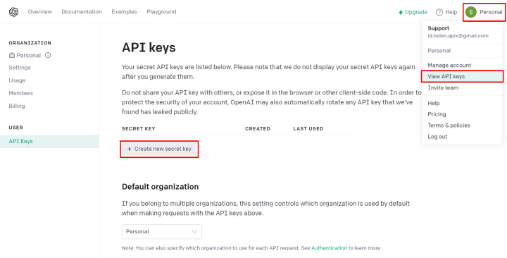 Setting up the AI TOOLS (ChatGPT) module | Create an API key