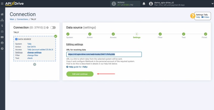 Tally and HubSpot integration | Return to ApiX-Drive to continue the settings Tally and HubSpot integration | Return to ApiX-Drive to continue the settings